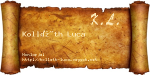 Kolláth Luca névjegykártya